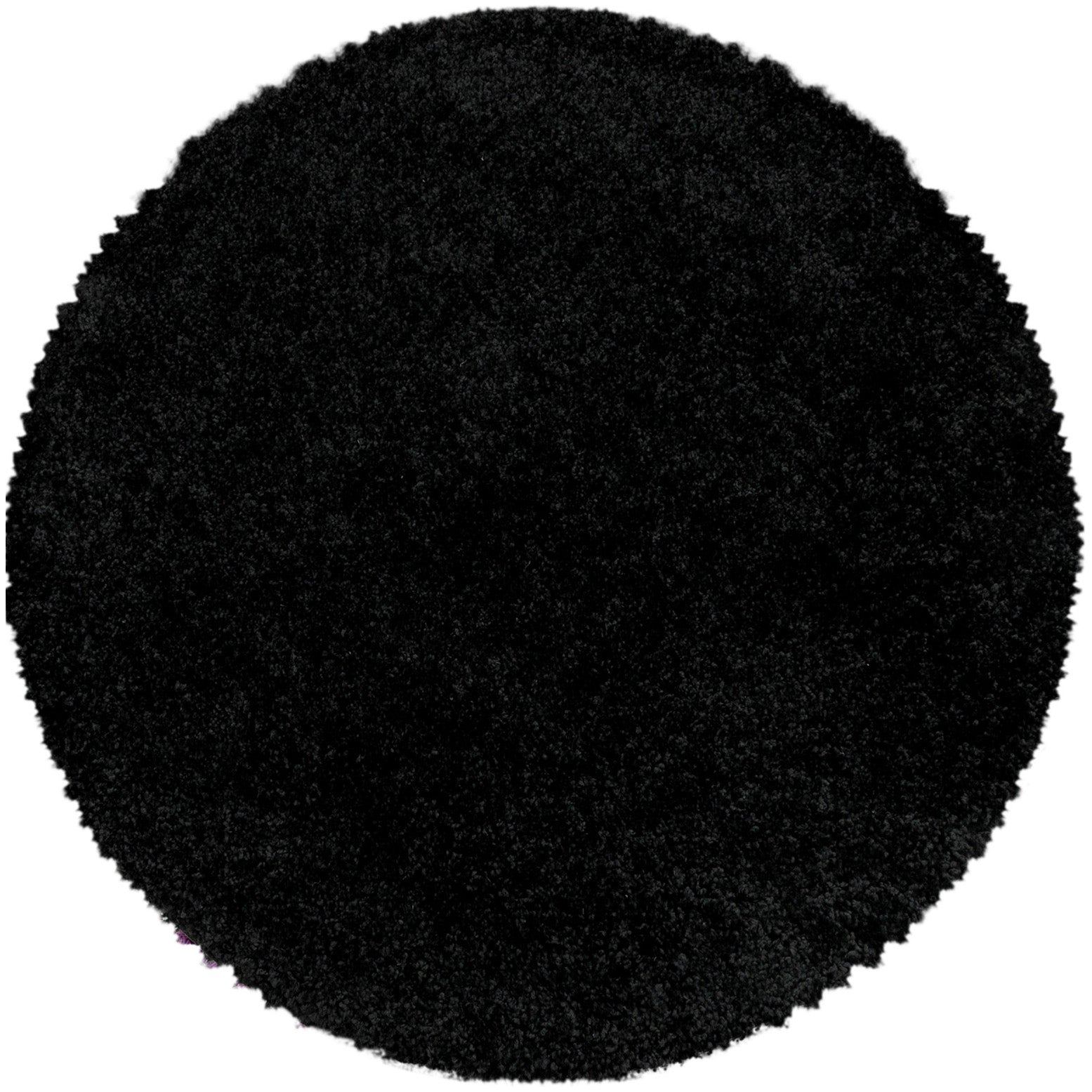 Tapis Rond à poils longs doux - Noir – STUDIO DECO