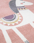 Tapis Rond pour chambre d'enfant Cheval Rose et Blanc – STUDIO DECO