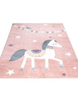 Tapis pour chambre d'enfant Cheval Rose et Blanc – STUDIO DECO