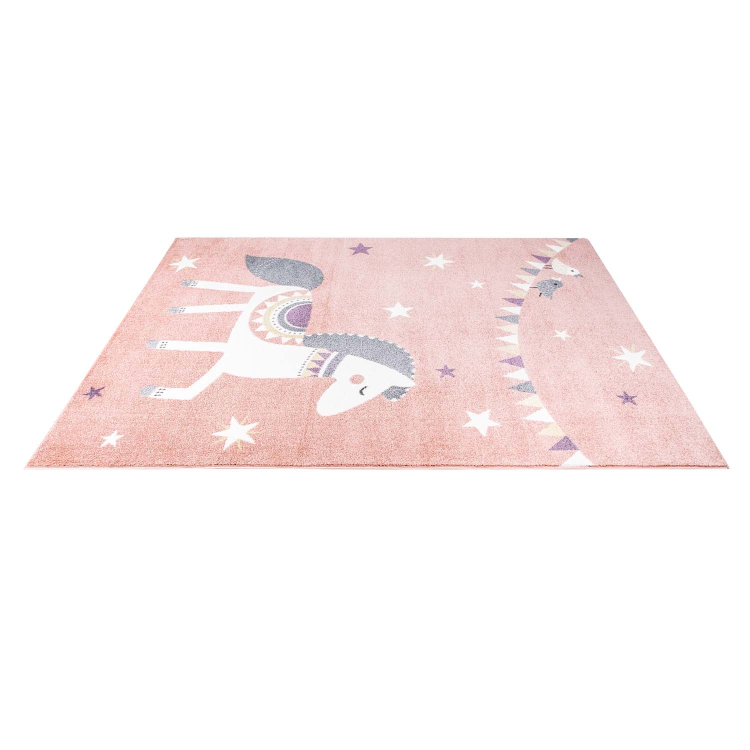 Tapis pour chambre d&#39;enfant Cheval Rose et Blanc – STUDIO DECO