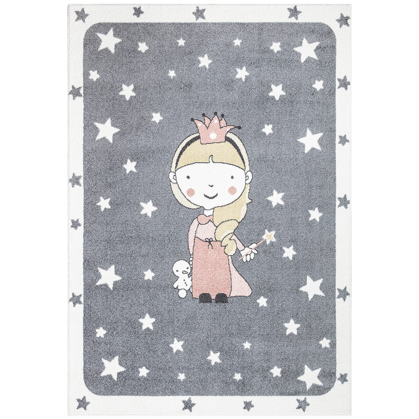 Tapis pour chambre d'enfant Gris et Bordures Blanches – STUDIO DECO