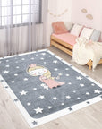Tapis pour chambre d'enfant Gris et Bordures Blanches – STUDIO DECO