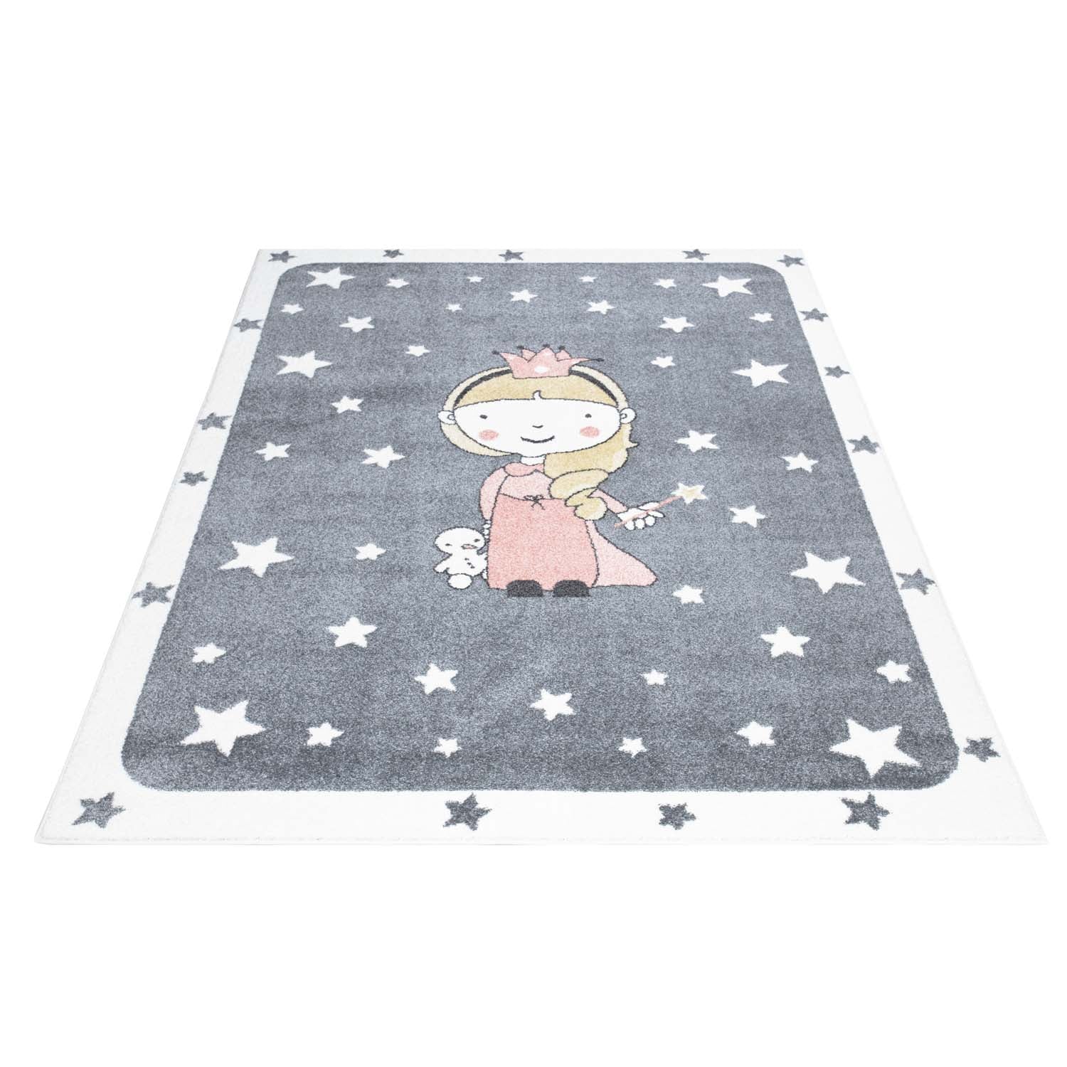 Tapis pour chambre d'enfant Gris et Bordures Blanches – STUDIO DECO