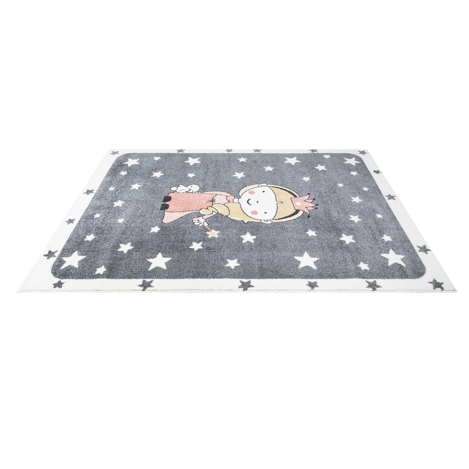 Tapis pour chambre d&#39;enfant Gris et Bordures Blanches – STUDIO DECO