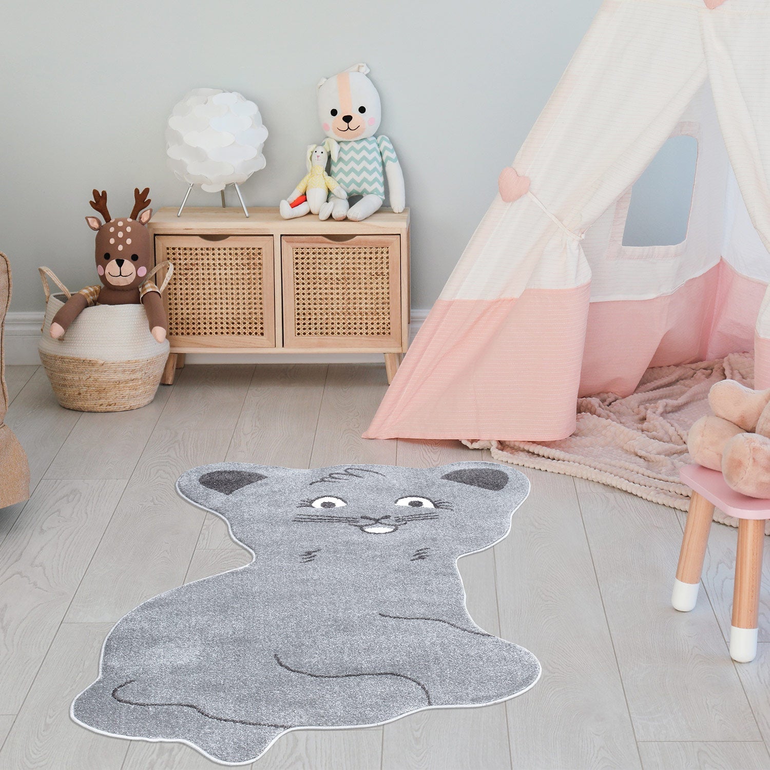 Tapis pour chambre d'enfant Forme Chat Gris – STUDIO DECO