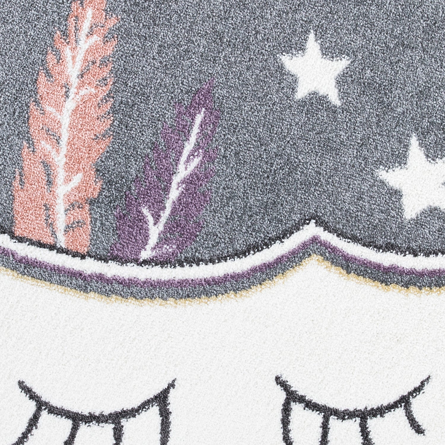 Tapis Rond pour chambre d'enfant Nuage Mignon Gris et Blanc – STUDIO DECO