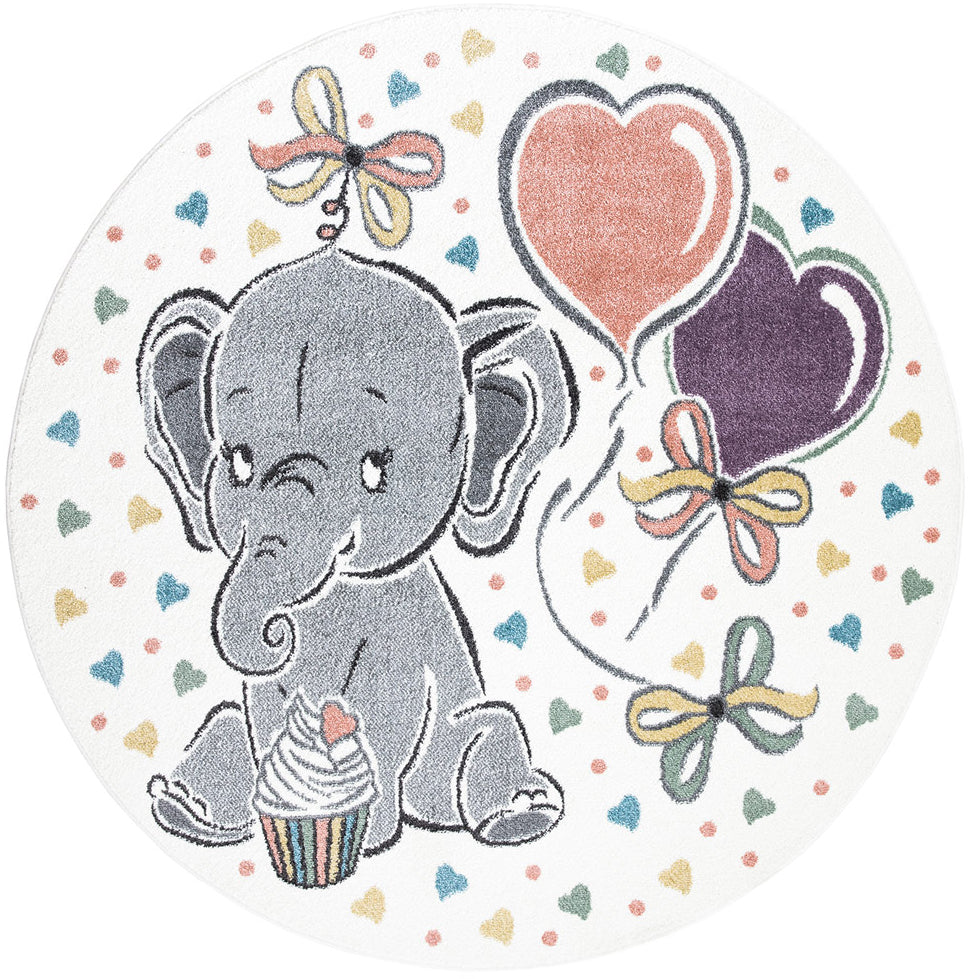 Tapis Rond pour chambre d'enfant Elephant Mignon