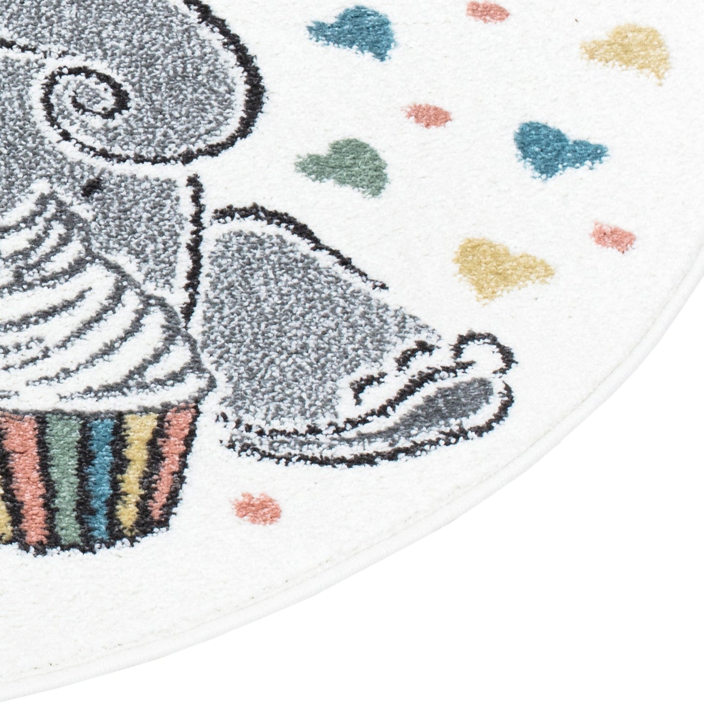 Tapis Rond pour chambre d'enfant Elephant Mignon