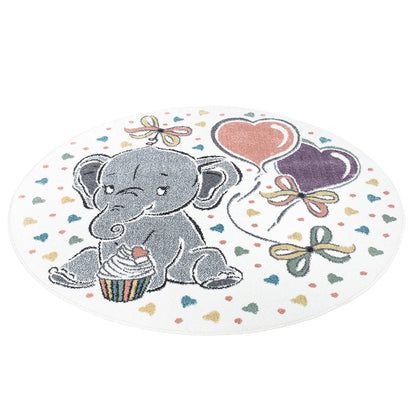 Tapis Rond pour chambre d'enfant Elephant Mignon