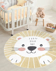 Tapis Rond pour chambre d'enfant Lion Jaune et Blanc – STUDIO DECO