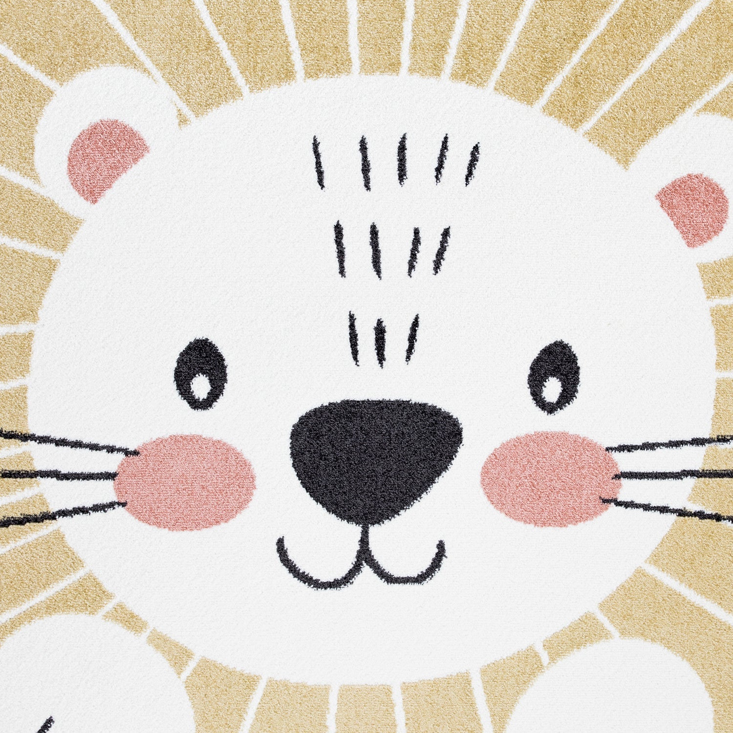 Tapis Rond pour chambre d'enfant Lion Jaune et Blanc – STUDIO DECO
