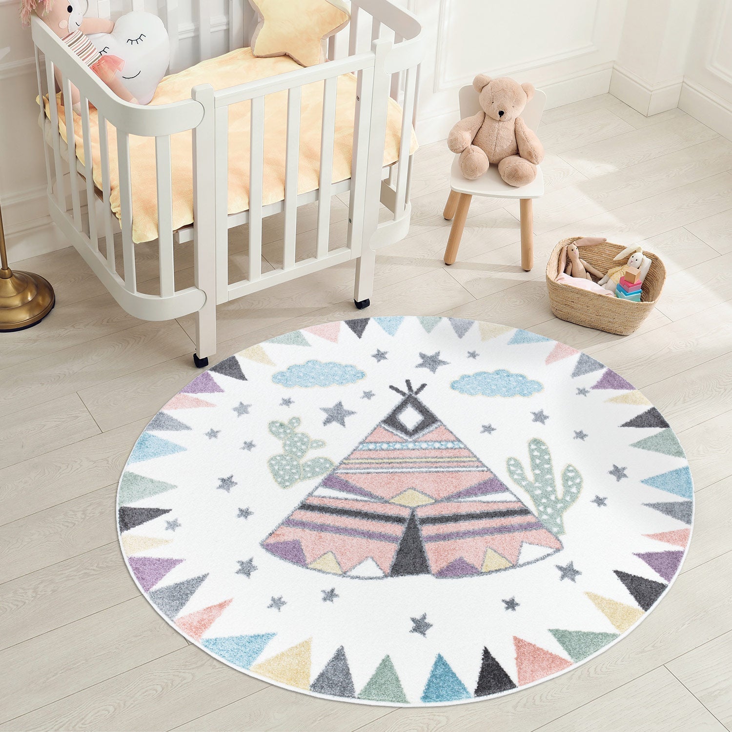Tapis Rond pour chambre d'enfant TIPI Multicolore – STUDIO DECO