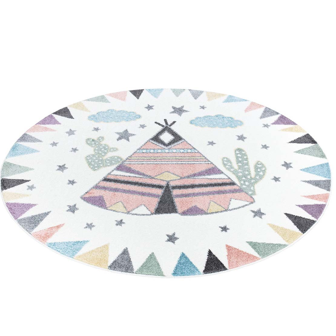 Tapis Rond pour chambre d'enfant TIPI Multicolore – STUDIO DECO
