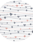Tapis Rond pour chambre d'enfant Blanc Guirlandes Rose et Gris – STUDIO DECO