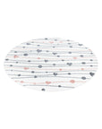 Tapis Rond pour chambre d'enfant Blanc Guirlandes Rose et Gris – STUDIO DECO
