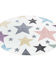 Tapis Rond pour chambre d'enfant Blanc Etoiles Multicolores – STUDIO DECO