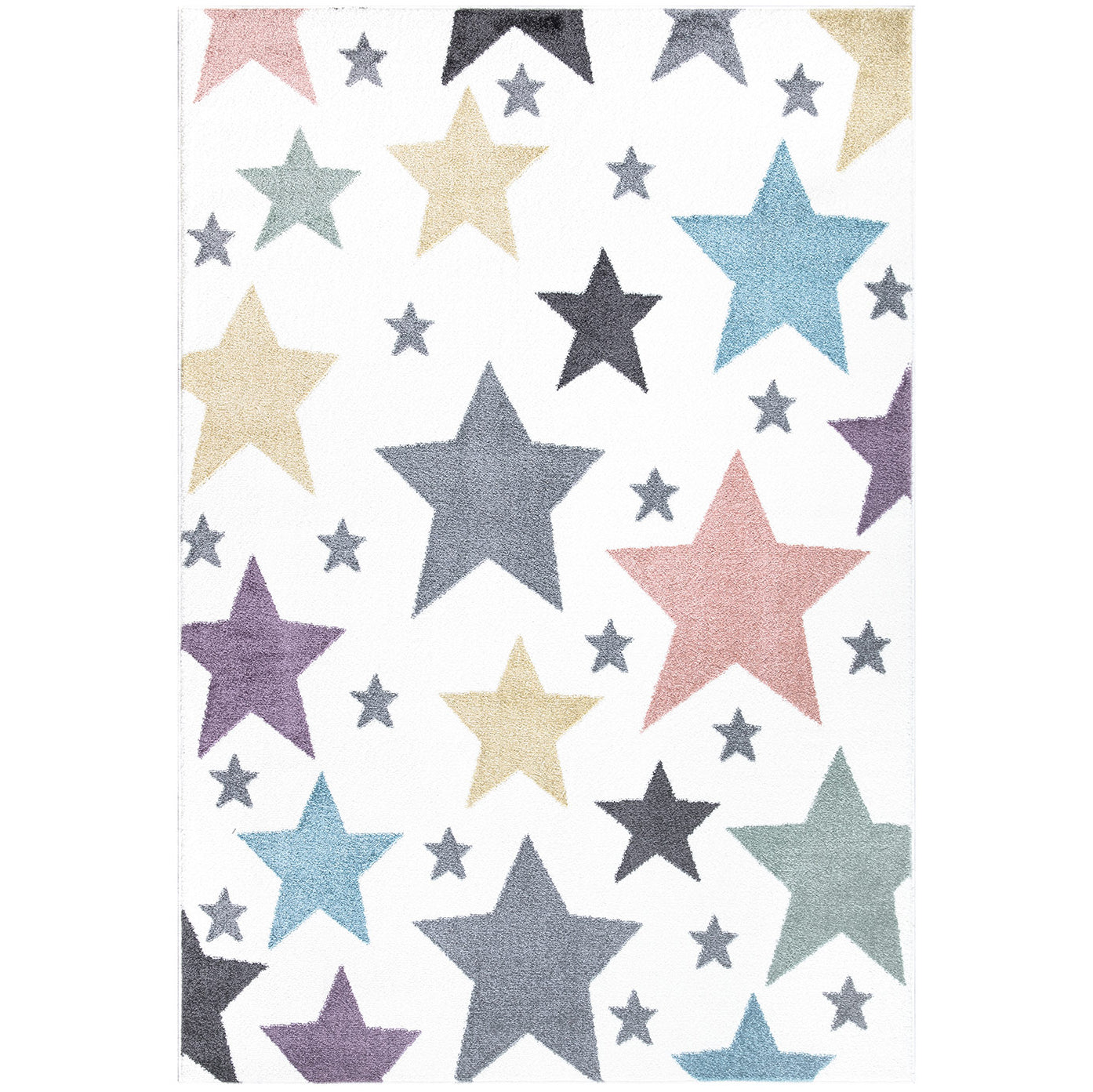 Tapis pour chambre d'enfant Blanc Etoiles Multicolores – STUDIO DECO