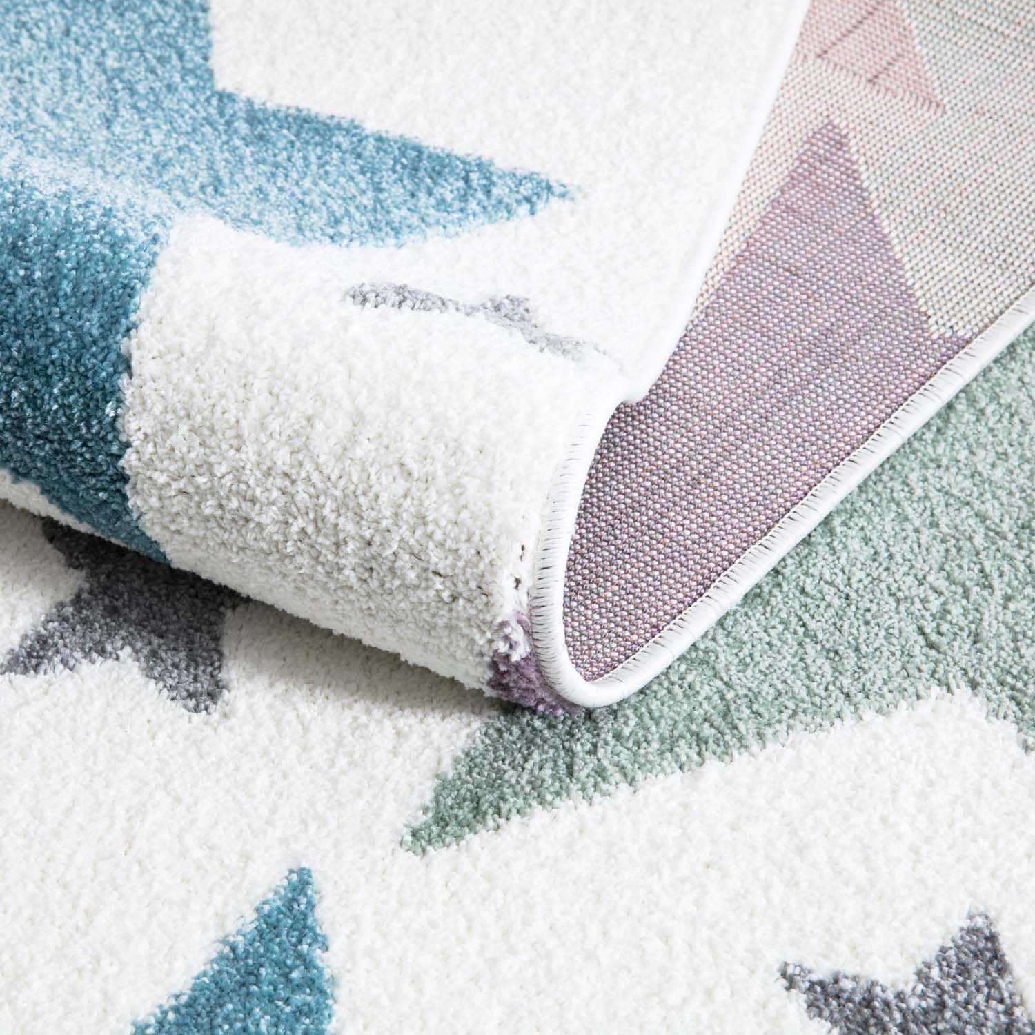 Tapis pour chambre d'enfant Blanc Etoiles Multicolores – STUDIO DECO
