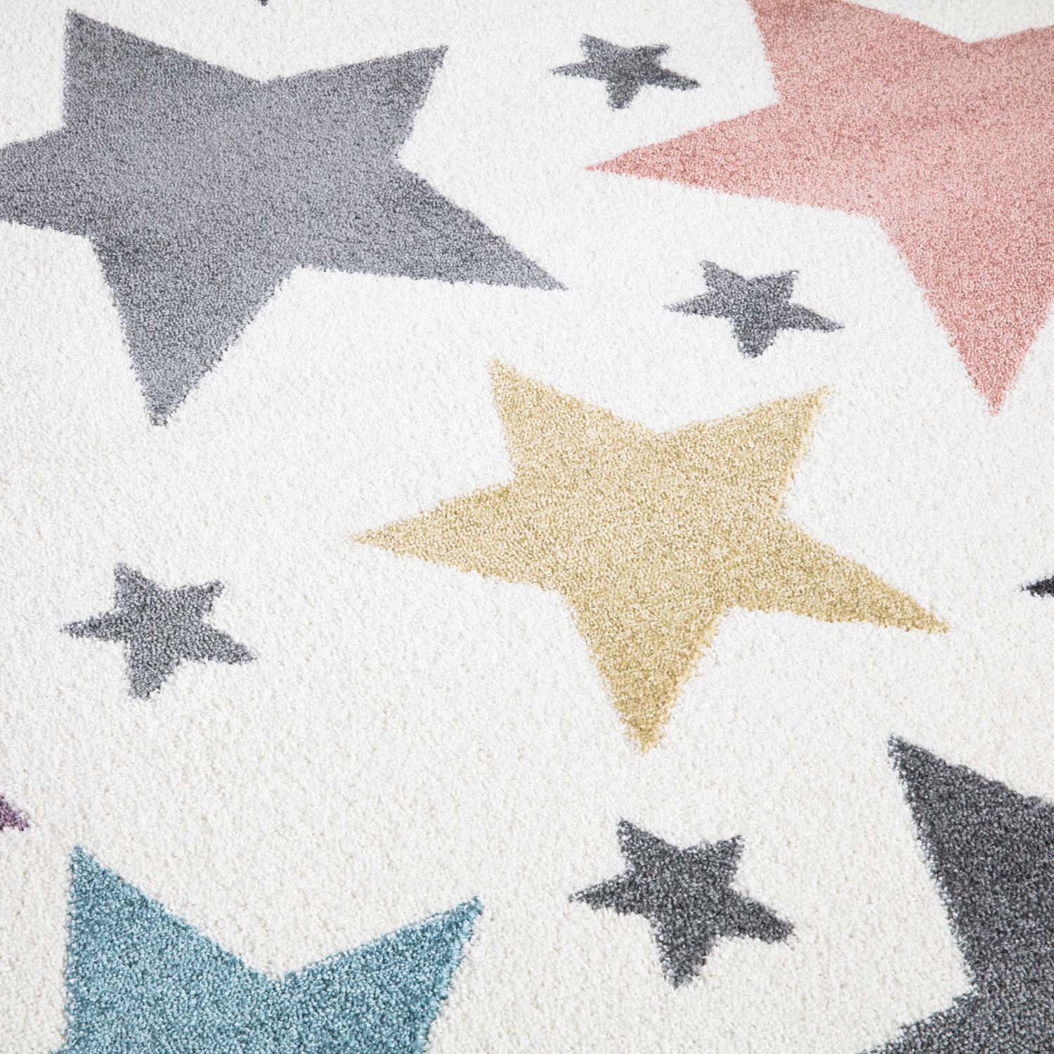 Tapis pour chambre d'enfant Blanc Etoiles Multicolores – STUDIO DECO