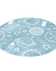 Tapis Rond pour chambre d'enfant Astronaute Bleu et Blanc – STUDIO DECO