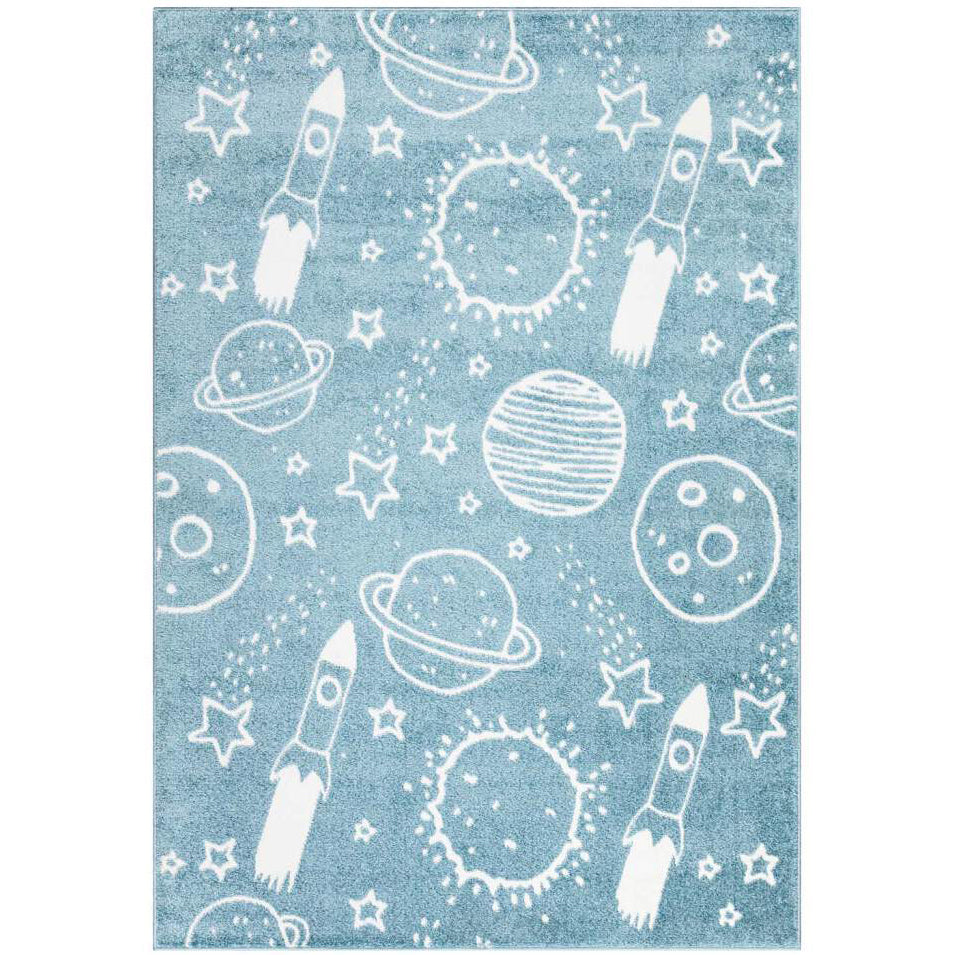 Tapis pour chambre d'enfant Astronaute Bleu et Blanc – STUDIO DECO