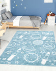Tapis pour chambre d'enfant Astronaute Bleu et Blanc – STUDIO DECO