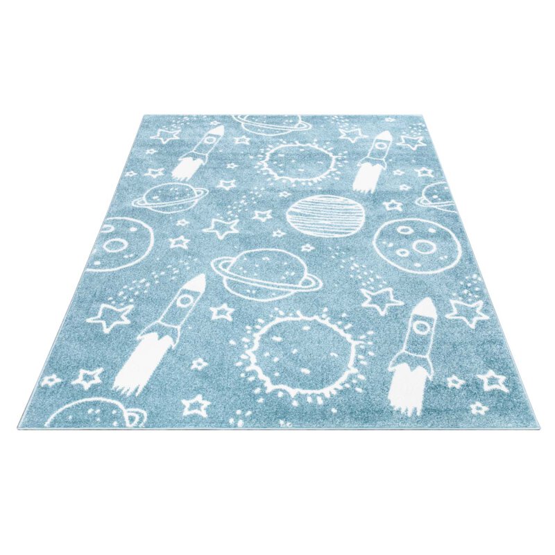 Tapis pour chambre d'enfant Astronaute Bleu et Blanc – STUDIO DECO