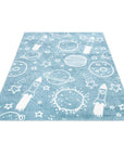 Tapis pour chambre d'enfant Astronaute Bleu et Blanc – STUDIO DECO