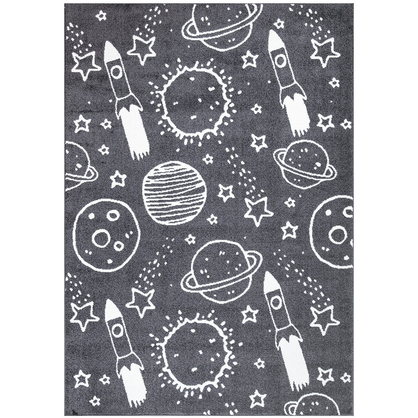 Tapis pour chambre d'enfant Astronaute Gris et Blanc