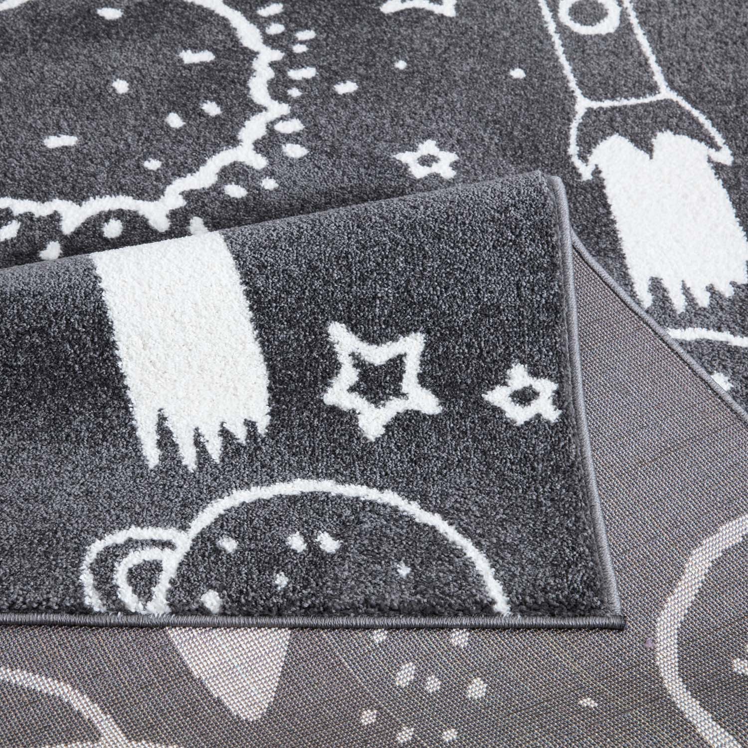 Tapis pour chambre d'enfant Astronaute Gris et Blanc – STUDIO DECO