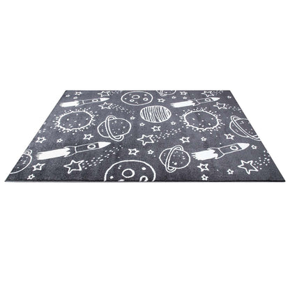 Tapis pour chambre d'enfant Astronaute Gris et Blanc