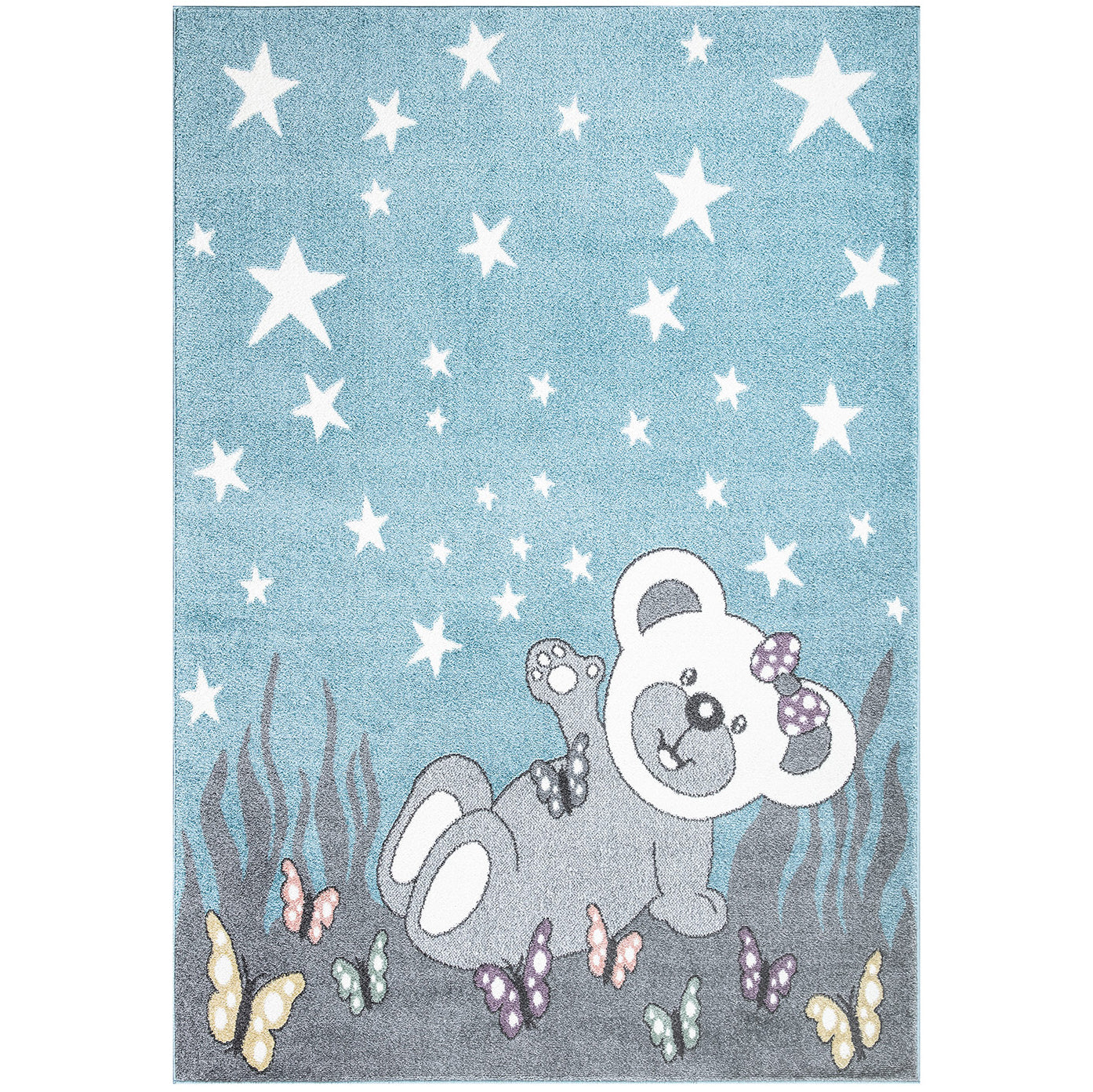 Tapis pour chambre d'enfant Ourson Bleu et Blanc – STUDIO DECO