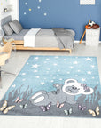 Tapis pour chambre d'enfant Ourson Bleu et Blanc – STUDIO DECO