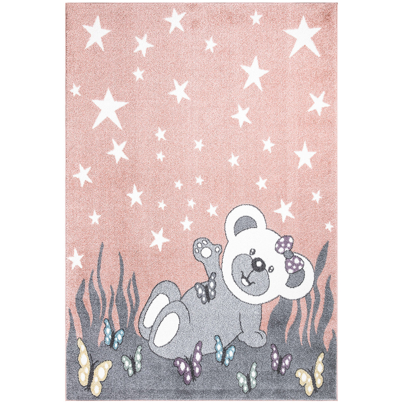 Tapis pour chambre d'enfant Ourson Rose et Blanc – STUDIO DECO