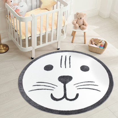 Tapis Rond pour chambre d'enfant Tête d'Ours