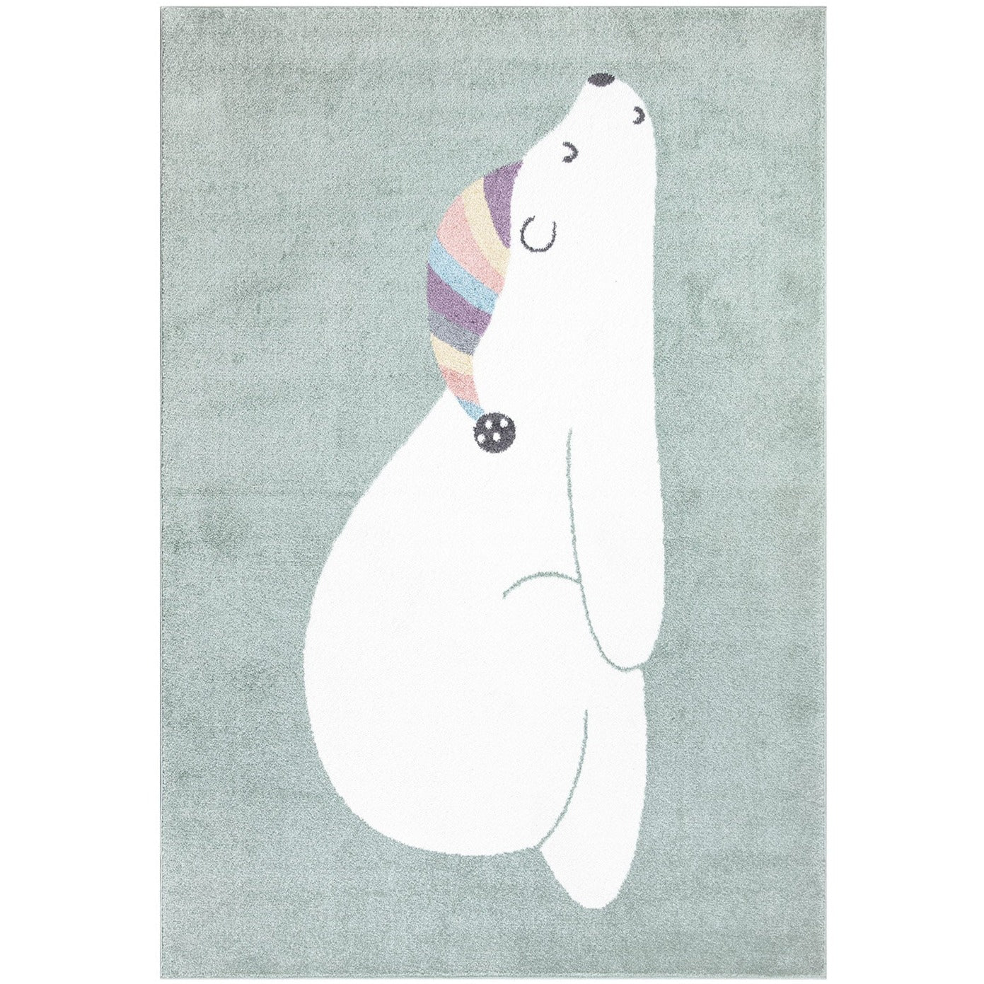 Tapis pour chambre d'enfant Vert Motif Ours Blanc – STUDIO DECO
