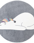 Tapis Rond pour chambre d'enfant Gris Motif Ours Blanc – STUDIO DECO