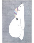Tapis pour chambre d'enfant Gris Motif Ours Blanc – STUDIO DECO