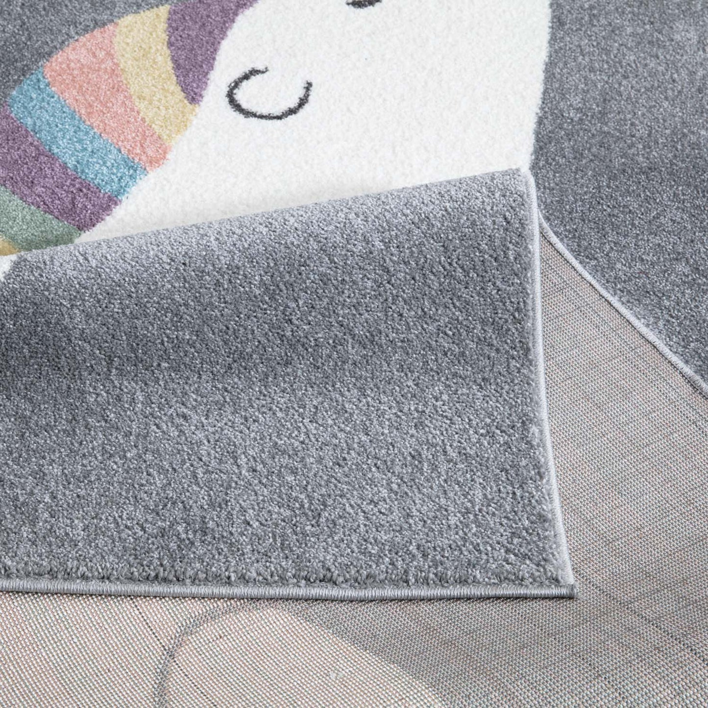 Tapis pour chambre d'enfant Gris Motif Ours Blanc