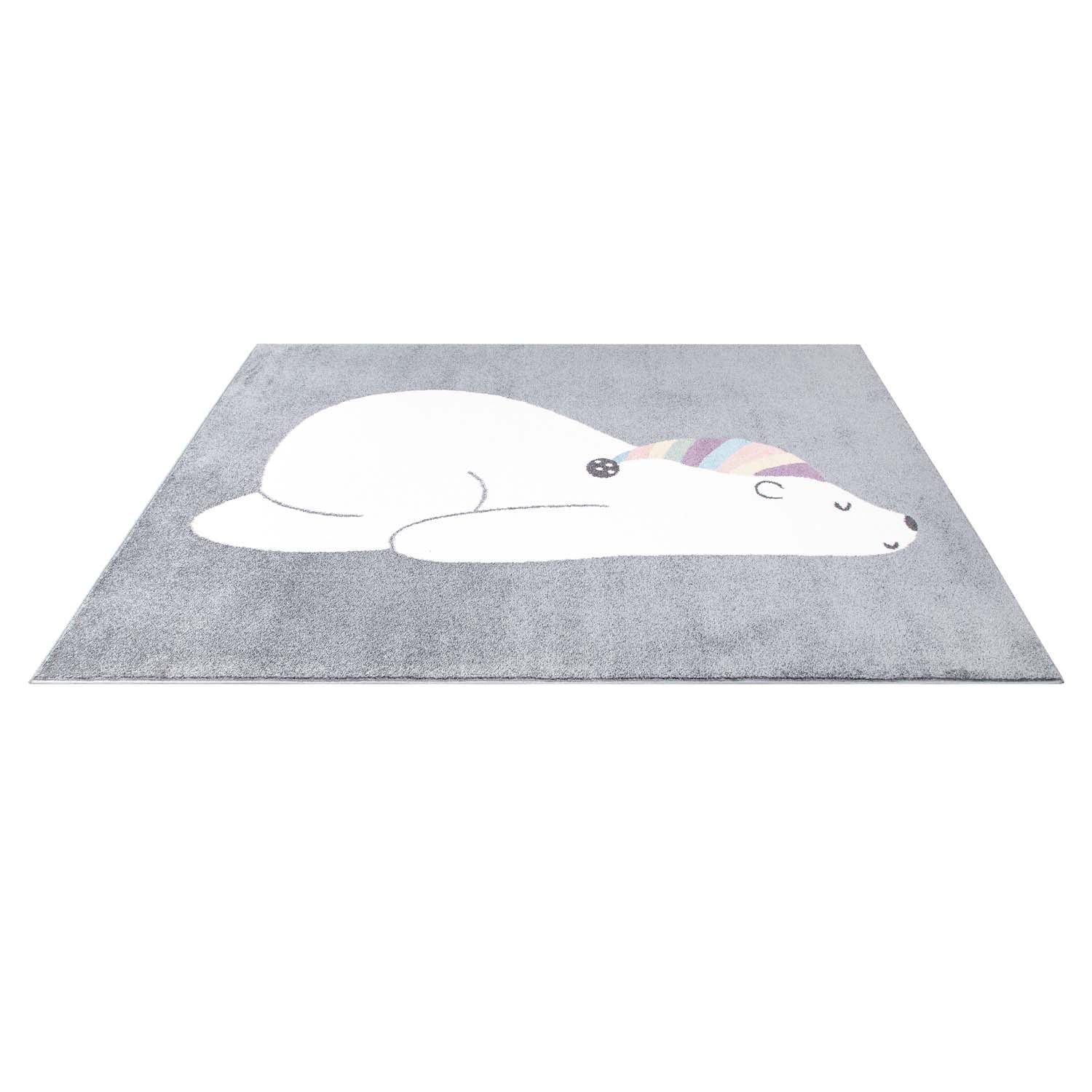 Tapis pour chambre d'enfant Gris Motif Ours Blanc – STUDIO DECO