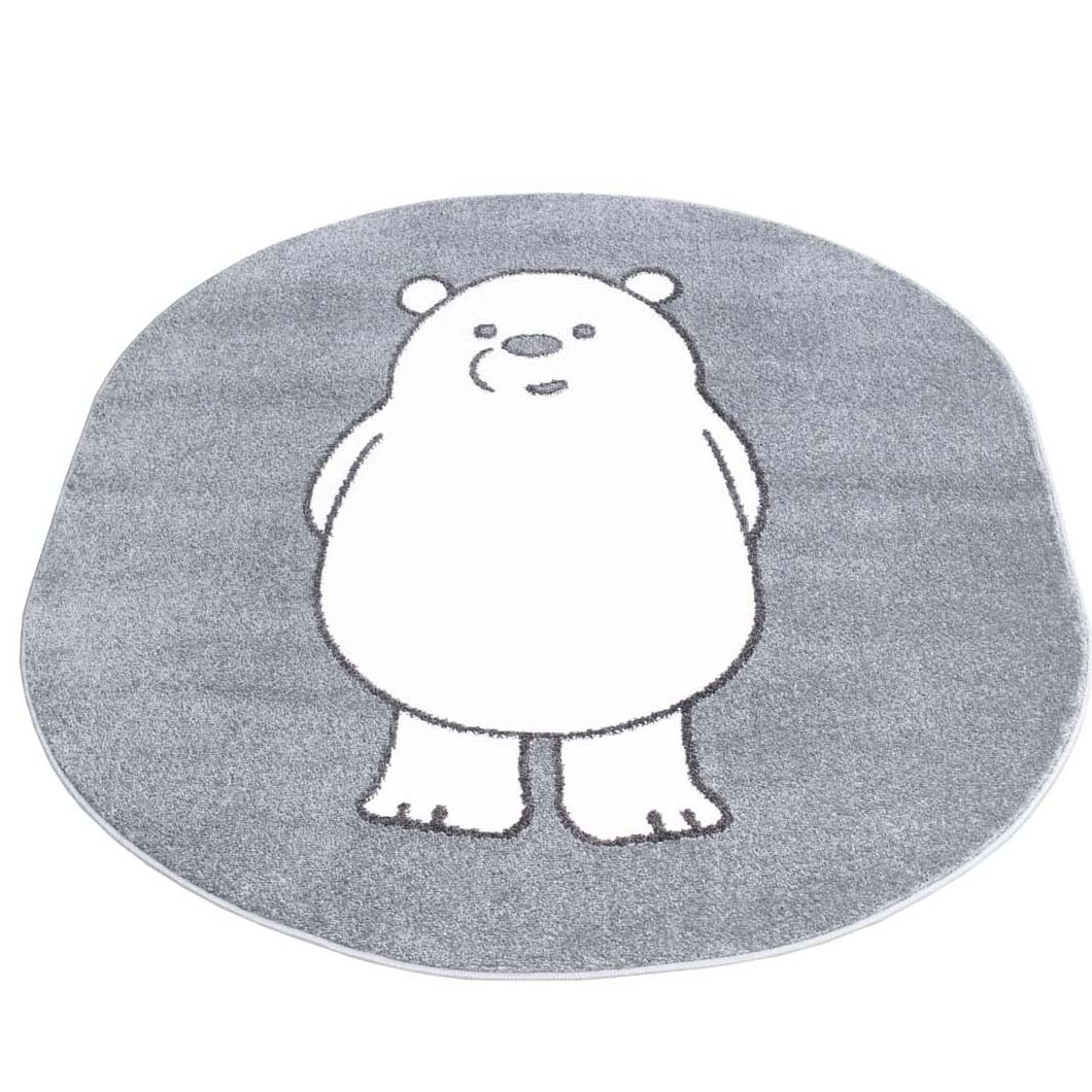 Tapis Ovale pour chambre d'enfant Gris Motif Ours Blanc – STUDIO DECO