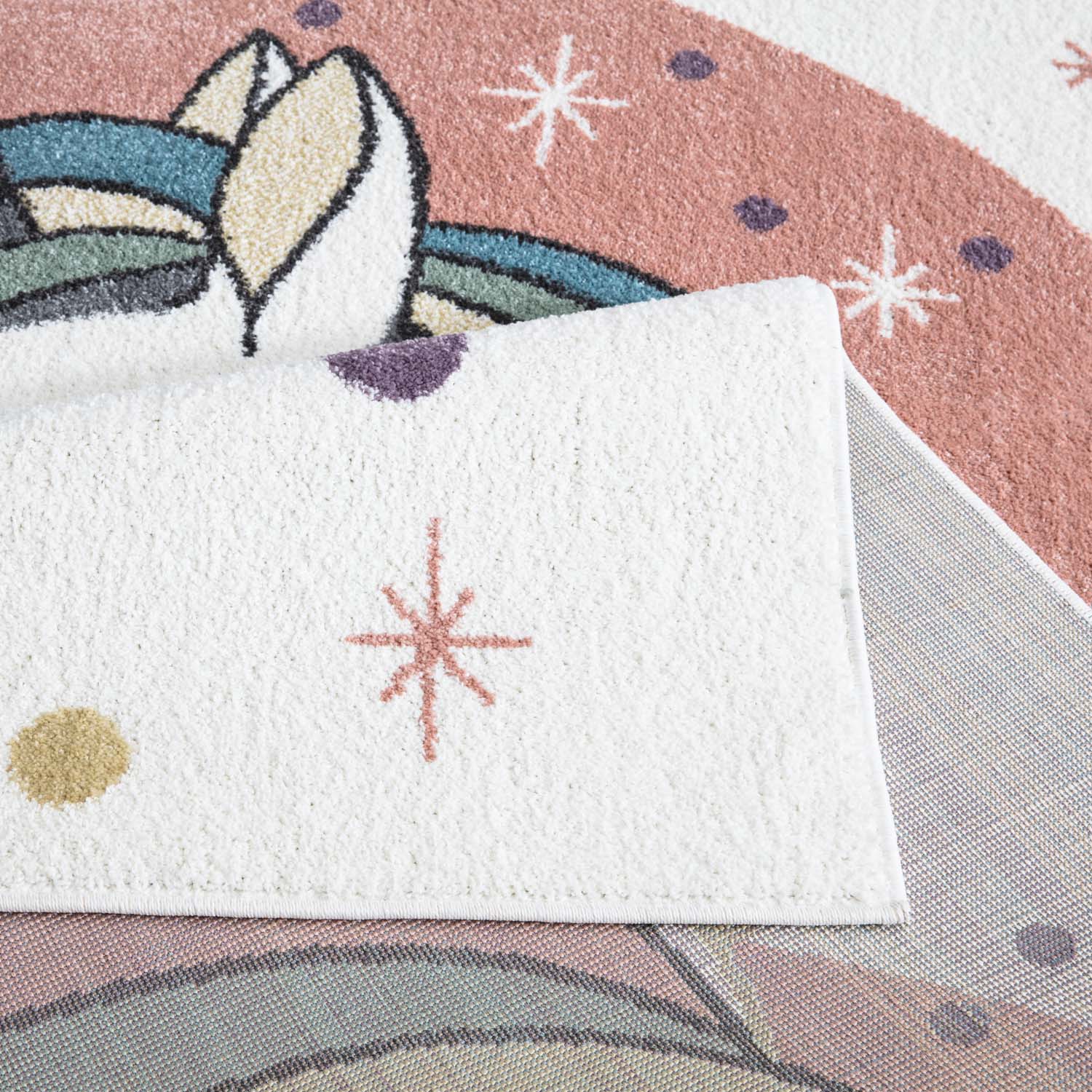 Tapis pour chambre d'enfant Blanc Motif Licorne Multicolore – STUDIO DECO