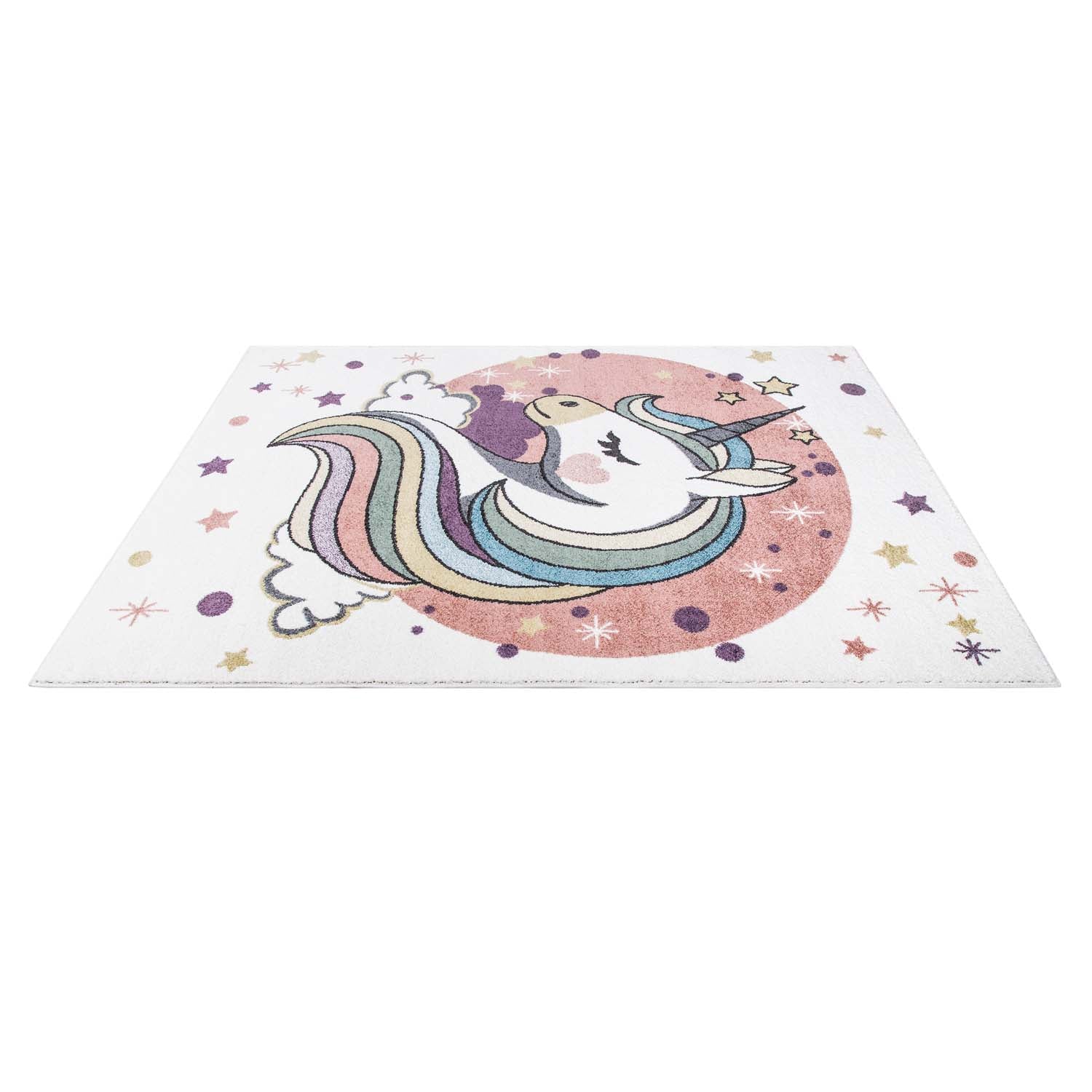 Tapis pour chambre d'enfant Blanc Motif Licorne Multicolore – STUDIO DECO