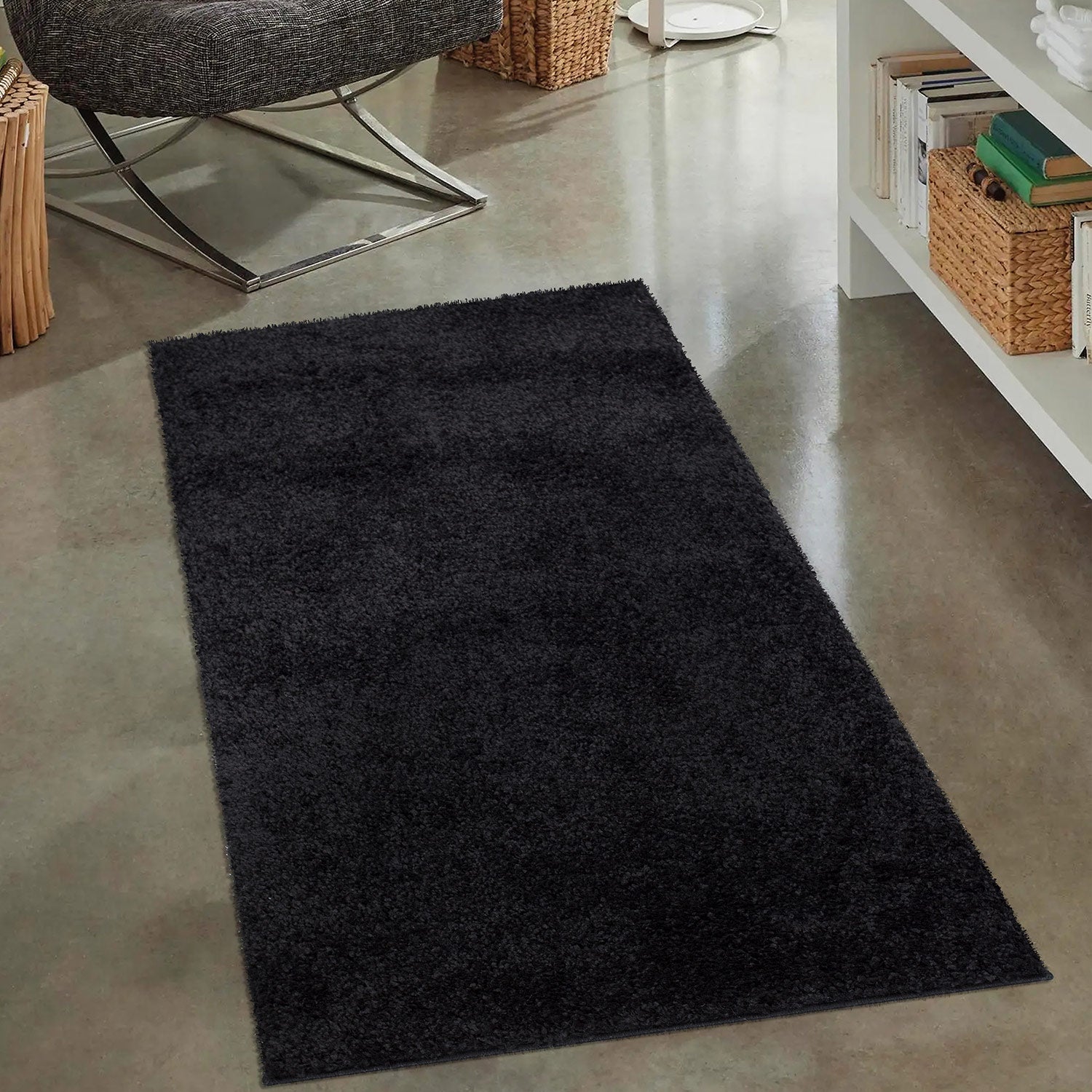 Tapis à Poils Longs SOFTY Noir Anthracite – STUDIO DECO