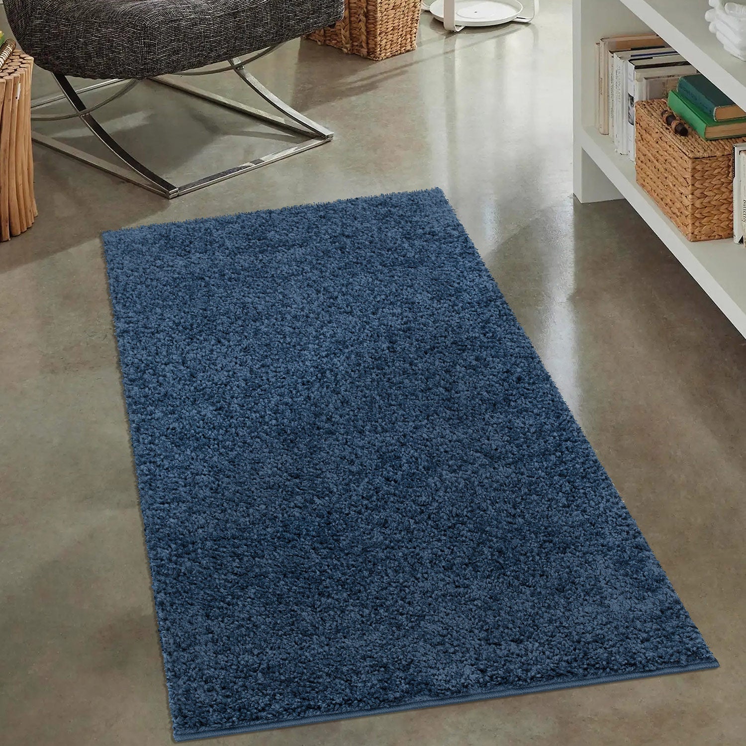 Tapis à Poils Longs SOFTY Bleu – STUDIO DECO