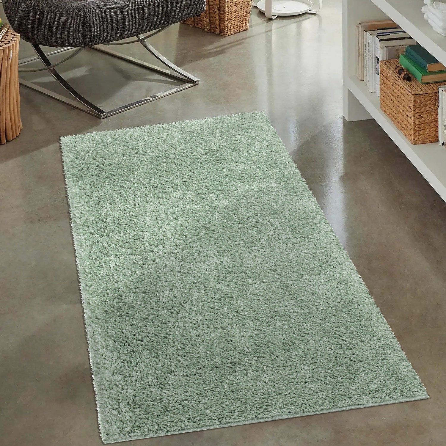 Tapis à Poils Longs SOFTY Vert Amande – STUDIO DECO