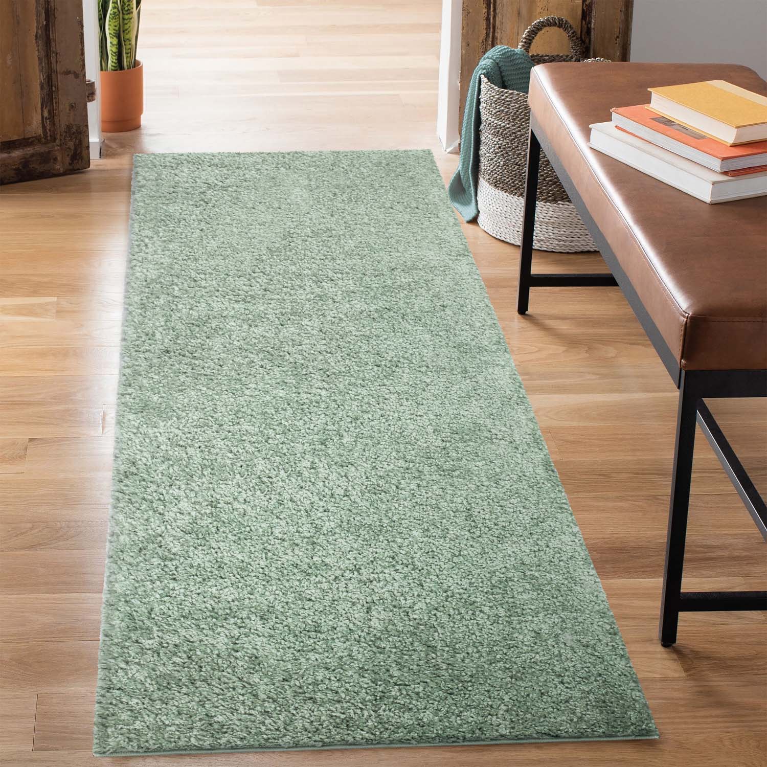 Tapis à Poils Longs SOFTY Vert Amande – STUDIO DECO