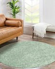 Tapis à Poils Longs Rond SOFTY Vert Amande – STUDIO DECO