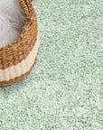Tapis à Poils Longs SOFTY Vert Amande – STUDIO DECO