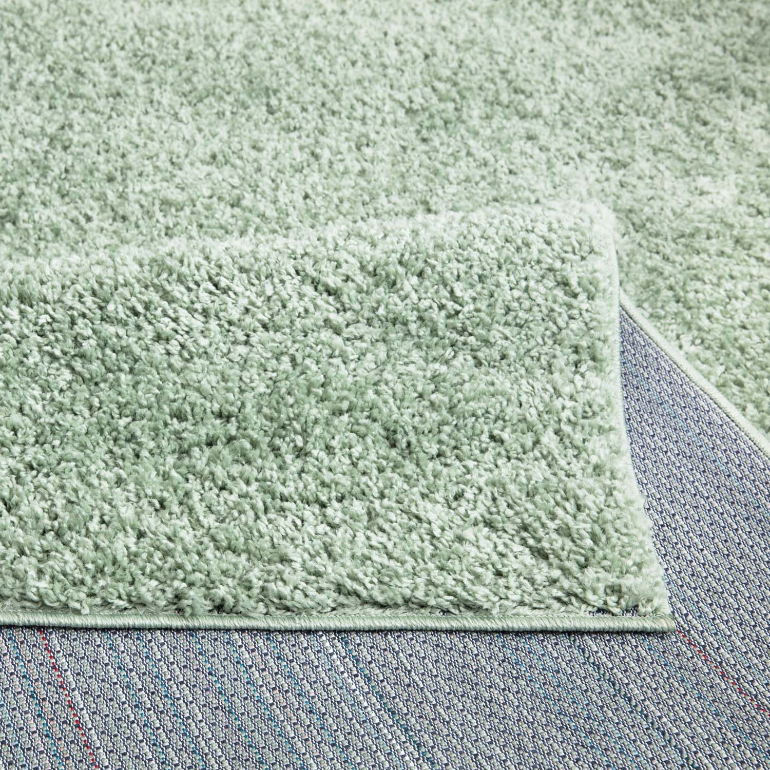 Tapis à Poils Longs SOFTY Vert Amande – STUDIO DECO